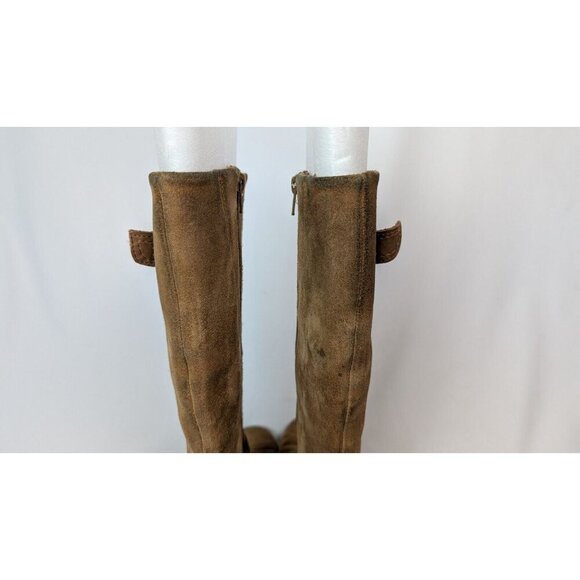 BOC Born sz 8M Riding Boots Brown Suede Leather Buckle Zip Knee High Pirate Boho - Picture 12 of 14